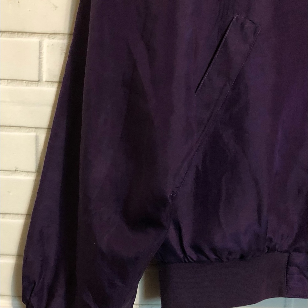 Los Angeles Lakers Purple Gold 100% Silk Tulliano NBA Basketball Zip Jacket S - Picture 7 of 16